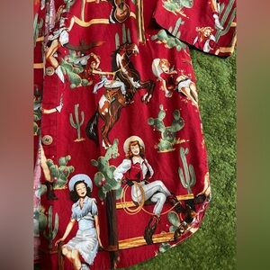 Made In Texas Western Cowgirl Print Button-Up Shirt